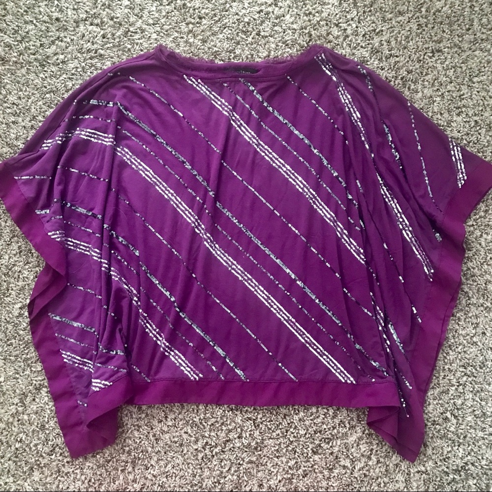 Purple sparkle WHBM top